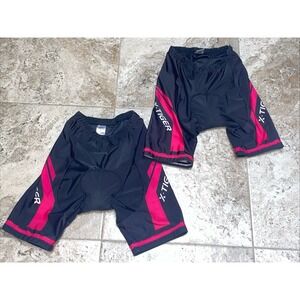 Lot of 2 X-TIGER Women's Cycling Shorts Padded Large Hot Pink Black Bike Shorts